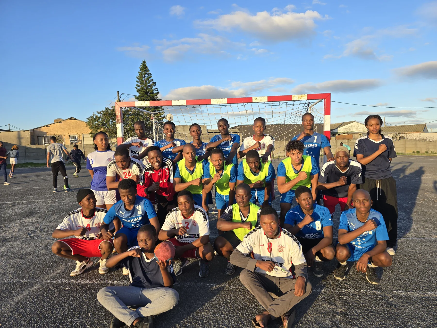 Handball group at an outdoor community court